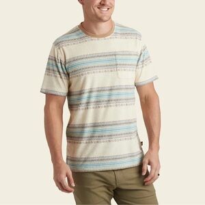 HOWLER BROTHERS Terry T-Shirt Kuti Bone White Aztec Fair Isle Beach Tribal Sz L